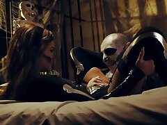 Halloween night culminates for lovers with passionate lovemaking